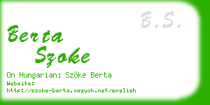 berta szoke business card
