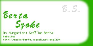 berta szoke business card